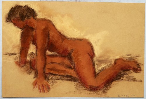 Acte femme nue - nue,, dessin