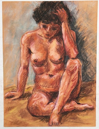 Femme nue akt - femme, signiert