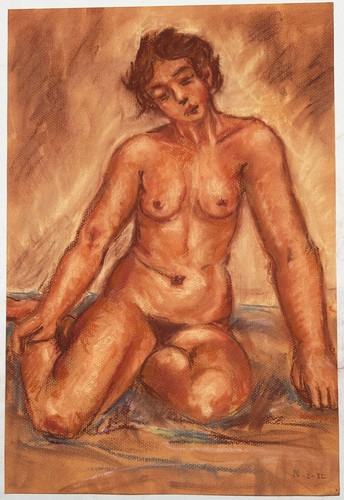 Dessin signé femme - nu, nue