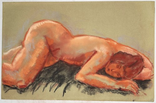 Femme nue signée dessin - nue,