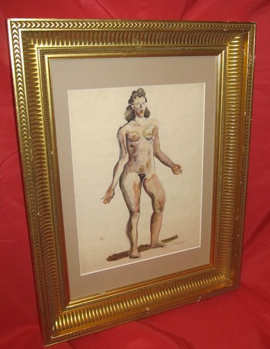 Aquarelle fauviste 1950 - aquarelle, 1950"femme