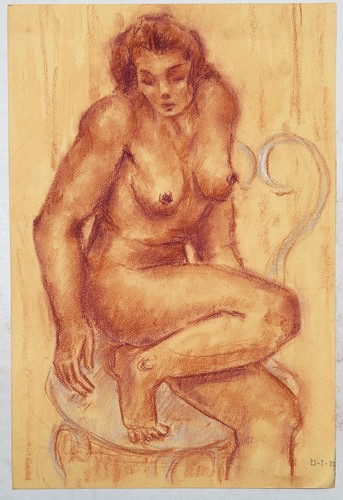 Femme nue akt original signée - nue,