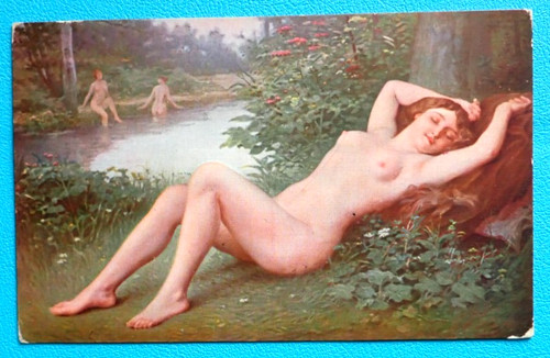 Cpa 1900 tableau - tableau, nue